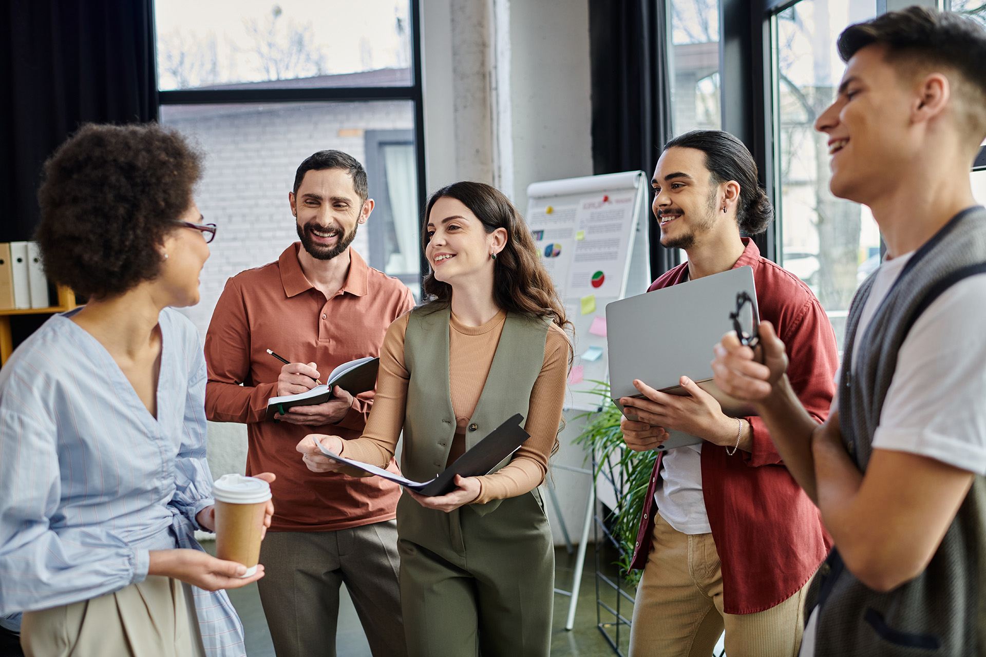 Project Manager in a meeting leading a team